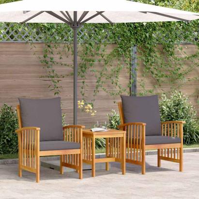 Set de canapele pentru grădină cu pernă 3 pcs Ulei Natural GartenMobel Dekor