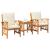 Set de canapele pentru grădină cu pernă 3 pcs Ulei Natural GartenMobel Dekor