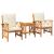 Set de canapele pentru grădină cu pernă 3 pcs Ulei Natural GartenMobel Dekor