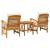 Set de canapele pentru grădină cu pernă 3 pcs Ulei Natural GartenMobel Dekor