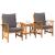 Set de canapele pentru grădină cu pernă 3 pcs Ulei Natural GartenMobel Dekor