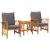 Set de canapele pentru grădină cu pernă 3 pcs Ulei Natural GartenMobel Dekor