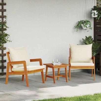 Set bistro cu pernă 3 pcs Maro Lemn Solid de Acacia GartenMobel Dekor