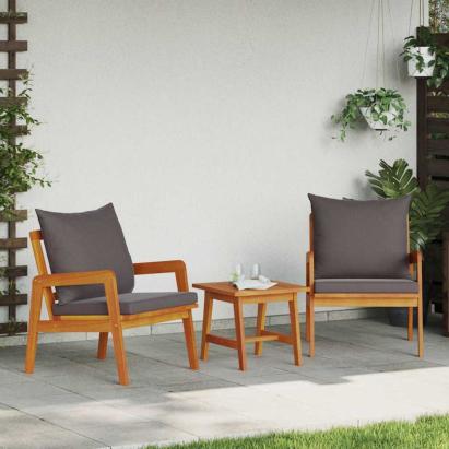 Scaun pentru Grădină 2 Bucată Ulei Natural 65 x 59,5 x 72 cm GartenMobel Dekor