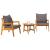Set bistro cu pernă 3 pcs Maro Lemn Solid de Acacia GartenMobel Dekor