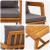 Set bistro cu pernă 3 pcs Maro Lemn Solid de Acacia GartenMobel Dekor