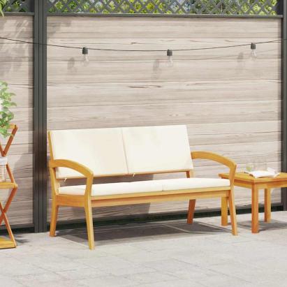 Bancă de grădină cu pernă Ulei Natural Lemn Solid de Acacia GartenMobel Dekor