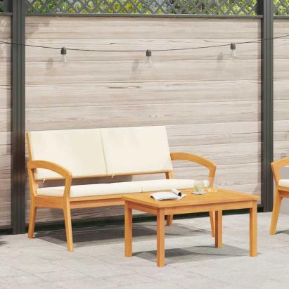 Set bistro cu pernă 2 pcs Ulei Natural Lemn Solid de Acacia GartenMobel Dekor