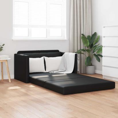 Pat canapea Negru 124 x 71 x 78 cm Piele artificiala GartenMobel Dekor