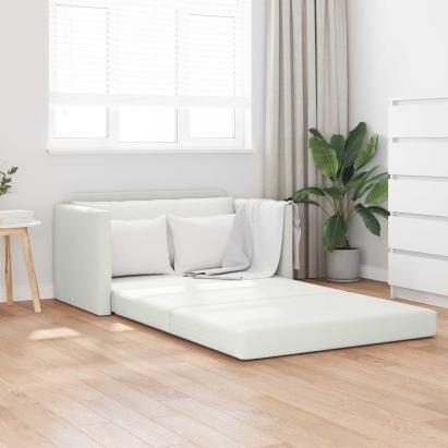 Pat canapea Alb 124 x 71 x 78 cm Piele artificiala GartenMobel Dekor