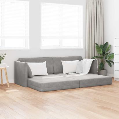 Canapea extensibilă de podea Gri deschis 213 x 70 x 77 cm GartenMobel Dekor