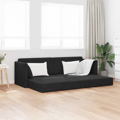 Canapea extensibilă de podea Negru 213 x 70 x 77 cm Catifea GartenMobel Dekor