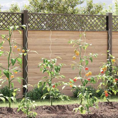 Sprijin pentru plante 20 pcs Argintiu 150 x 0,6 x 0,6 cm Oțel GartenMobel Dekor