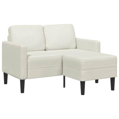 Canapea cu 2 locuri cu șezlong în formă L crem 125 cm catifea GartenMobel Dekor