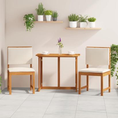 Scaun pentru Grădină cu pernă 2 pcs Maro Lemn masiv de acacia GartenMobel Dekor