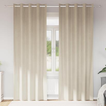 Perdele opace 2 pcs Crem 140 x 245 cm Catifea GartenMobel Dekor
