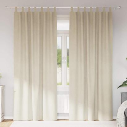 Perdele opace 2 pcs Crem 140 x 260 cm Catifea GartenMobel Dekor