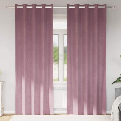 Perdele opace 2 pcs Roz închis 140 x 245 cm Catifea GartenMobel Dekor