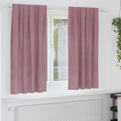 Perdele opace 2 pcs Roz închis 140 x 175 cm Catifea GartenMobel Dekor