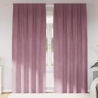 Perdele opace 2 pcs Roz închis 140 x 260 cm Catifea GartenMobel Dekor