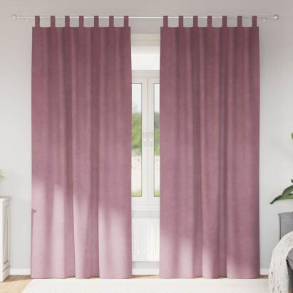 Perdele opace 2 pcs Roz închis 140 x 260 cm Catifea GartenMobel Dekor
