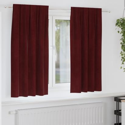 Perdele opace 2 pcs Roșu Vin 140 x 175 cm Catifea GartenMobel Dekor