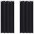 Perdele Opaque cu Inel 2 pcs Negru 225 x 140 cm Poliester GartenMobel Dekor