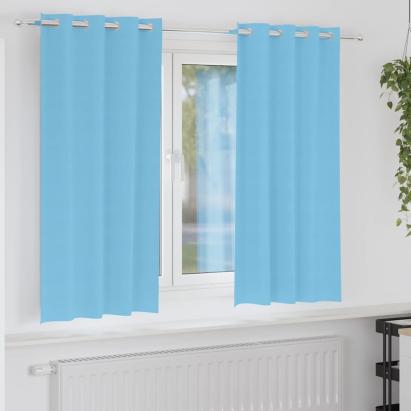 Perdele Opaque cu Inel 2 pcs Albastru deschis 175 x 140 cm GartenMobel Dekor