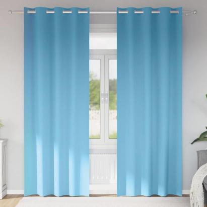 Perdele Opaque cu Inel 2 pcs Albastru deschis 225 x 140 cm GartenMobel Dekor