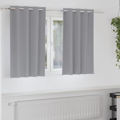 Perdele Opaque cu Inel 2 pcs Gri deschis 140 x 140 cm Poliester GartenMobel Dekor