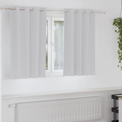 Perdele Opaque cu Inel 2 pcs Gri Deschis 140 x 140 cm Poliester GartenMobel Dekor