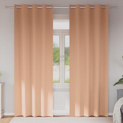 Perdele Opaque cu Inel 2 pcs Maro deschis 260 x 140 cm GartenMobel Dekor