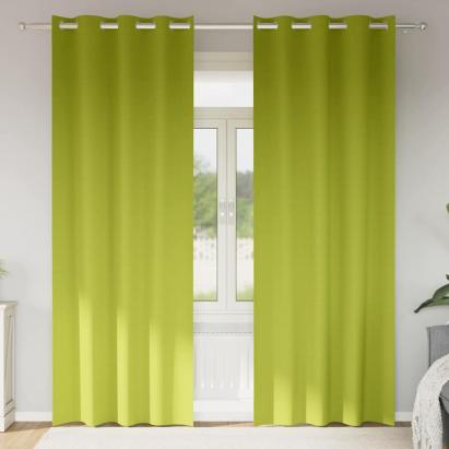 Perdele Opaque cu Inel 2 pcs Verde 260 x 140 cm Poliester GartenMobel Dekor