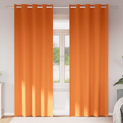 Perdele Opaque cu Inel 2 pcs Portocalie Aprinsă 260 x 140 cm GartenMobel Dekor