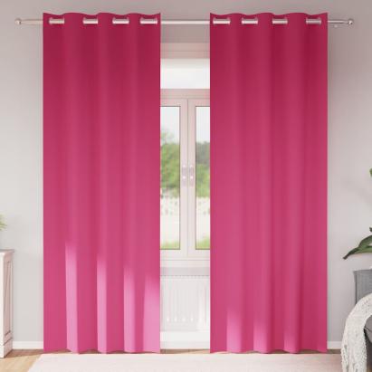 Perdele Opaque cu Inel 2 pcs Roz Aprins 260 x 140 cm Poliester GartenMobel Dekor