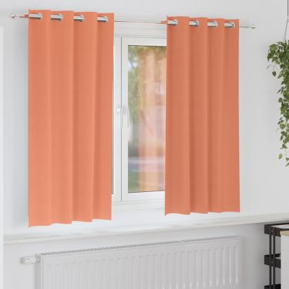 Perdele Opaque cu Inel 2 pcs Terracota 175 x 140 cm Poliester GartenMobel Dekor