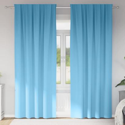 Perdele Opaque cu Inel 2 pcs Albastru deschis 245 x 140 cm GartenMobel Dekor