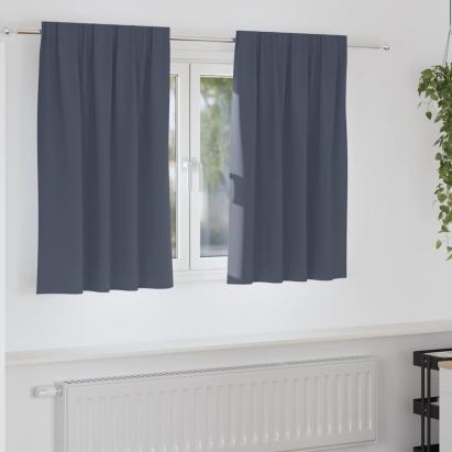 Perdele Opaque cu Inel 2 pcs Antracit 140 x 140 cm Poliester GartenMobel Dekor