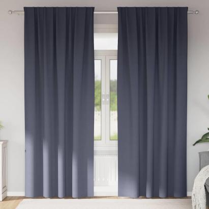 Perdele Opaque cu Inel 2 pcs Antracit 260 x 140 cm Poliester GartenMobel Dekor