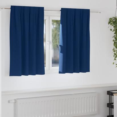 Perdele Opaque cu Inel 2 pcs Albastru închis 140 x 140 cm GartenMobel Dekor