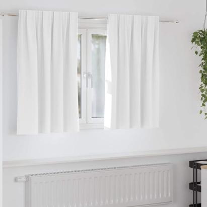 Perdele Opaque cu Inel 2 pcs Alb strălucitor 140 x 140 cm GartenMobel Dekor