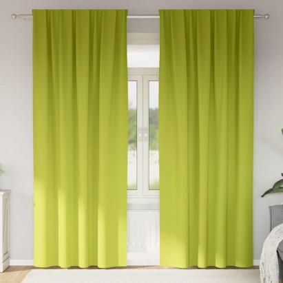 Perdele Opaque cu Inel 2 pcs Verde 260 x 140 cm Poliester GartenMobel Dekor