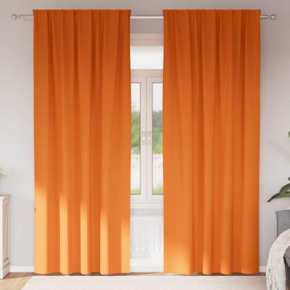 Perdele Opaque cu Inel 2 pcs Portocalie Aprinsă 225 x 140 cm GartenMobel Dekor