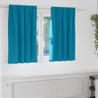 Perdele Opaque cu Inel 2 pcs Turcoaz 140 x 140 cm Poliester GartenMobel Dekor
