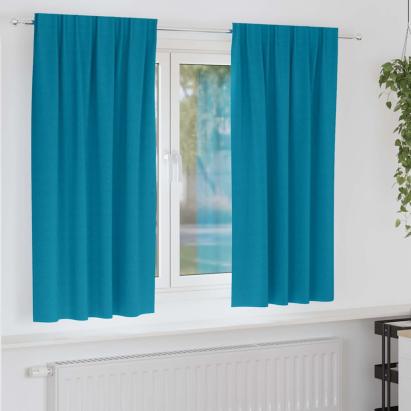 Perdele Opaque cu Inel 2 pcs Turcoaz 175 x 140 cm Poliester GartenMobel Dekor