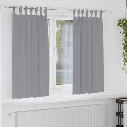 Perdele Opaque cu Inel 2 pcs Gri deschis 175 x 140 cm Poliester GartenMobel Dekor