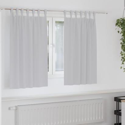 Perdele Opaque cu Inel 2 pcs Gri deschis 140 x 140 cm Poliester GartenMobel Dekor