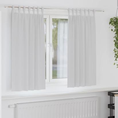 Perdele Opaque cu Inel 2 pcs Gri Deschis 175 x 140 cm Poliester GartenMobel Dekor