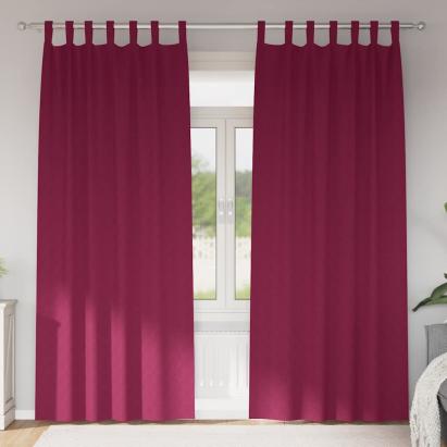 Perdele Opaque cu Inel 2 pcs Roșu Vin 245 x 140 cm Poliester GartenMobel Dekor