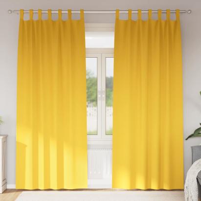 Perdele Opaque cu Inel 2 pcs Galben muștar 245 x 140 cm GartenMobel Dekor